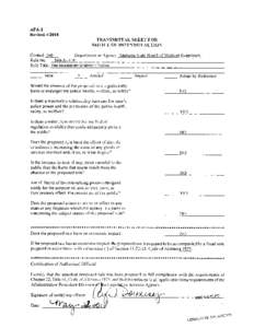 APA-1 RevisedTRANSMITTAL SHEET FOR NOTICE OF INTENDED ACTION Control 540