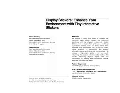 Technology / Adhesive tape / Sticker / Humanâ€“computer interaction / User interface / Display device / Ubiquitous computing / Display resolution / Label / Stationery / User interface techniques / Virtual reality