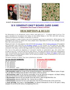 Rules to play Six Generations Card Board Game