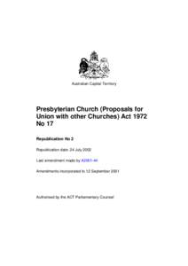 Presbyterian Church (Proposals for Union with other Churches) Act 1972