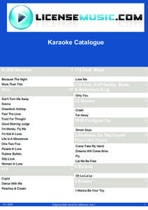 Karaoke Catalogue  10,000 Maniacs