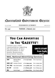 QueenslandGovernment Government Gazette Queensland Gazette PP[removed]