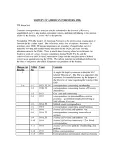 Society of American Foresters / Forester / Yale School of Forestry & Environmental Studies / United States Forest Service / Forestry / New York State College of Forestry / World Forestry Congress