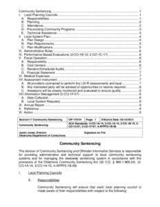 Community Sentencing ................................................................................................... 1 I. Local Planning Councils ......................................................................