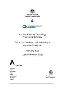 HORIZON SCANNING TECHNOLOGY PRIORITISING SUMMARY