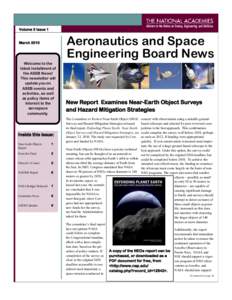 Volume 3 Issue 1  Aeronautics and Space Engineering Board News  March 2010