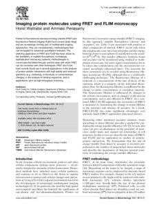 Imaging protein molecules using FRET and FLIM microscopy Horst Wallrabe and Ammasi Periasamy Fo¨rster (or fluorescence) resonance energy transfer (FRET) and