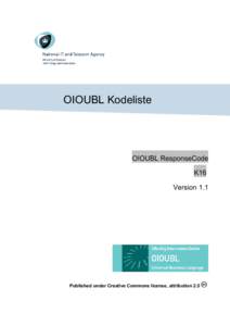 OIOUBL Kodeliste  OIOUBL ResponseCode K16 Version 1.1