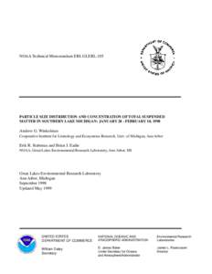Particle size distribution and concentration of total suspended matter in southern Lake Michigan: January 28-February 10, 1998.