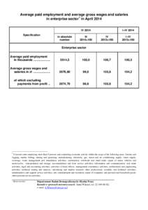 Average paid employment and average gross wage and salary