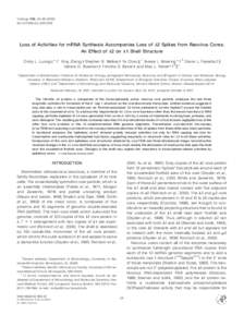 Virology 296, 24–[removed]doi:[removed]viro[removed]Loss of Activities for mRNA Synthesis Accompanies Loss of ␭2 Spikes from Reovirus Cores: An Effect of ␭2 on ␭1 Shell Structure Cindy L. Luongo,* ,† ,1 Xing 