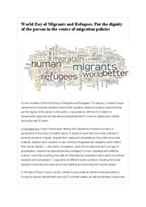 Human migration / Demography / Human geography / European Council on Refugees and Exiles / Forced migration / Caritas Europa / Refugee