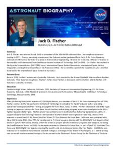 National Aeronautics and Space Administration Lyndon B. Johnson Space Center Houston, TexasAprilJack D. Fischer