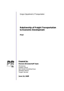 Oregon Department of Transportation  Relationship of Freight Transportation to Economic Development Final