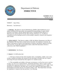 DoD Directive[removed], October 18, 2012