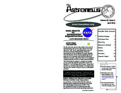 Hawaiian Astronomical Society: Event Calendar - Night Sky Network