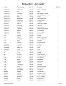 Post Listing - By County County Post Location  Post No.