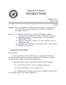 DoD Instruction[removed], October 30, 2002