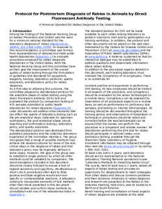 Protocol for Postmortem Diagnosis of Rabies in Animals by Direct   Fluorescent Antibody Testing A Minimum Standard for Rabies Diagnosis in the United States I. Introduction