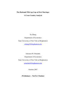 The Husband-Wife Age Gap at First Marriage: A Cross-Country Analysis