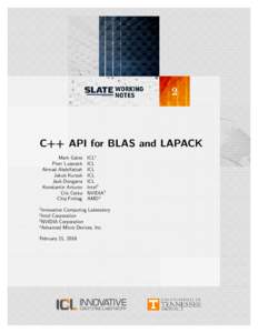 Computer programming / Computing / Software engineering / Numerical software / C++ / Numerical linear algebra / C / Procedural programming languages / Math Kernel Library / Basic Linear Algebra Subprograms / LAPACK / Const