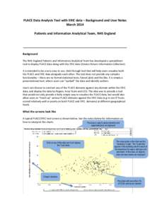 PLACE Data Analysis Tool with ERIC data – Background and User Notes March 2014 Patients and Information Analytical Team, NHS England ___________________________________________________________ Background