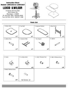 Instruction Sheet Models LAMC2936 & LAMC3037 Customer Service Dept[removed]Delany Rd. Waukegan, IL[removed]Ph: [removed] • [removed]