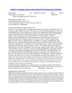 Southern Campaign American Revolution Pension Statements & Rosters Faris Martin VA BLWt29747[removed]Transcribed by Fred Weyler Edited and supplemented by Will Graves