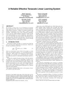 Parallel computing / Computational statistics / Apache Hadoop / Cloud computing / Cloud infrastructure / Limited-memory BFGS / MapReduce / Backpropagation / Perceptron / Computing / Concurrent computing / Neural networks