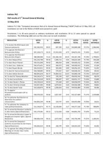 Business / Law / Legal terms / Board of directors / Corporate governance / Management / Ordinary resolution / Extraordinary resolution / Resolution / Corporations law / Business law / Private law