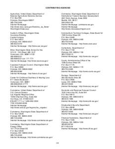 CONTRIBUTING AGENCIES Agriculture, United States Department of National Agricultural Statistics Service P.O. Box 609 Olympia, Washington[removed]2400