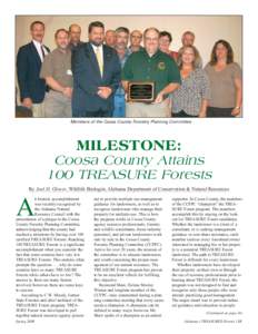 Members of the Coosa County Forestry Planning Committee  MILESTONE: Coosa County Attains 100 TREASURE Forests By Joel D. Glover, Wildlife Biologist, Alabama Department of Conservation & Natural Resources