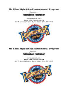 Mt. Eden High School Instrumental Program  presents… Fuddruckers Fundraiser!  !