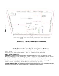__________________(?)_____________________  Sample Plot Plan for Single-family Residence Setback Information from Apache County Zoning Ordinance[removed]Lot Size: