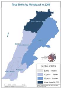 Total Births by Mohafazat in[removed]North Lebanon / Bekaa