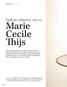 Portfolio Marie Cecile Thijs  Tijdloze stillevens van nu Marie Cecile