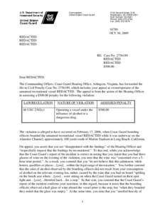 Commandant United States Coast Guard 2100 Second Street, S.W. Washington, DC[removed]Staff Symbol: CG-0941