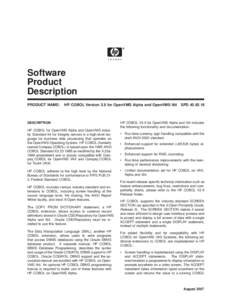 Software Product Description PRODUCT NAME:  HP COBOL Version 2.9 for OpenVMS Alpha and OpenVMS I64