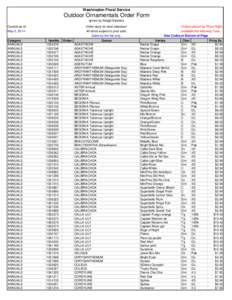 Washington Floral Service  Outdoor Ornamentals Order Form