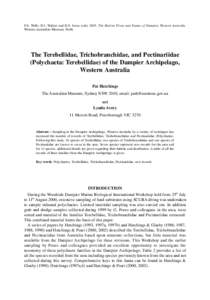 F.E. Wells, D.I. Walker and D.S. Jones (eds[removed]The Marine Flora and Fauna of Dampier, Western Australia. Western Australian Museum, Perth. The Terebellidae, Trichobranchidae, and Pectinariidae (Polychaeta: Terebellid