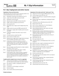 RL-1 Slip Information  RL-1.M-T[removed]RL-1 slip: Employment and other income