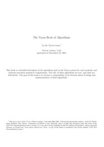 The Yacas Book of Algorithms by the Yacas team 1  Yacas version: 1.3.6