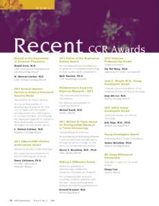 n e w s  Recent CCR Awards Elected to the Association of American Physicians