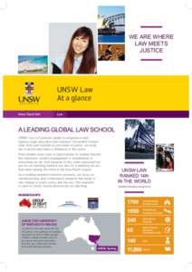 WE ARE WHERE LAW MEETS JUSTICE UNSW Law At a glance