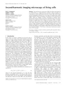 Journal of Biomedical Optics 6(3), 277–286 (July[removed]Second-harmonic imaging microscopy of living cells