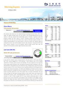 Morning Express 05 March 2015 Focus of the Day Indices