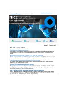 To guarantee you receive Eyes on Evidence each month, please add [removed] to your contacts or safe sender list. NICE Evidence Search  Contact