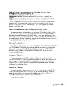 Mine Safety and Health Administration (MSHA) - Comments on Public Rule Making - Wireless Communications and Electronic Tracking Systems Guidance - PPL DraftMine Safety and Health Administration (MSHA) - Comments on Publi