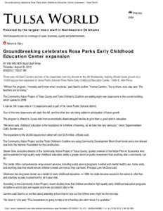 Groundbreaking celebrates Rosa Parks Early Childhood Education Center expansion | Tulsa World