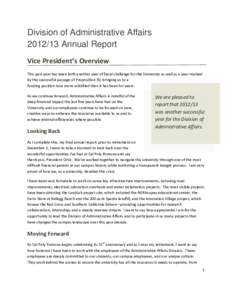 Administrative Affairs Division’s Annual Report